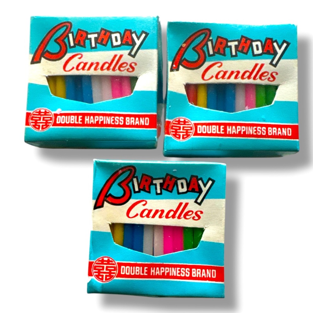 Vintage Colourful 3 Packs of 36 Per Box Birthday Candles